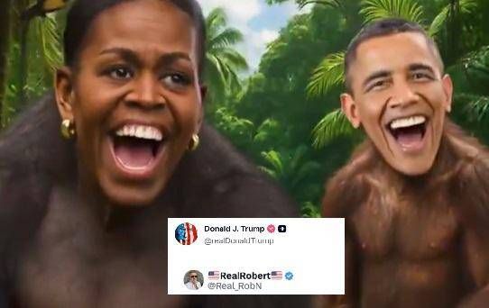 Trump rilancia (e poi cancella) video razzista, su Truth gli Obama come scimmie