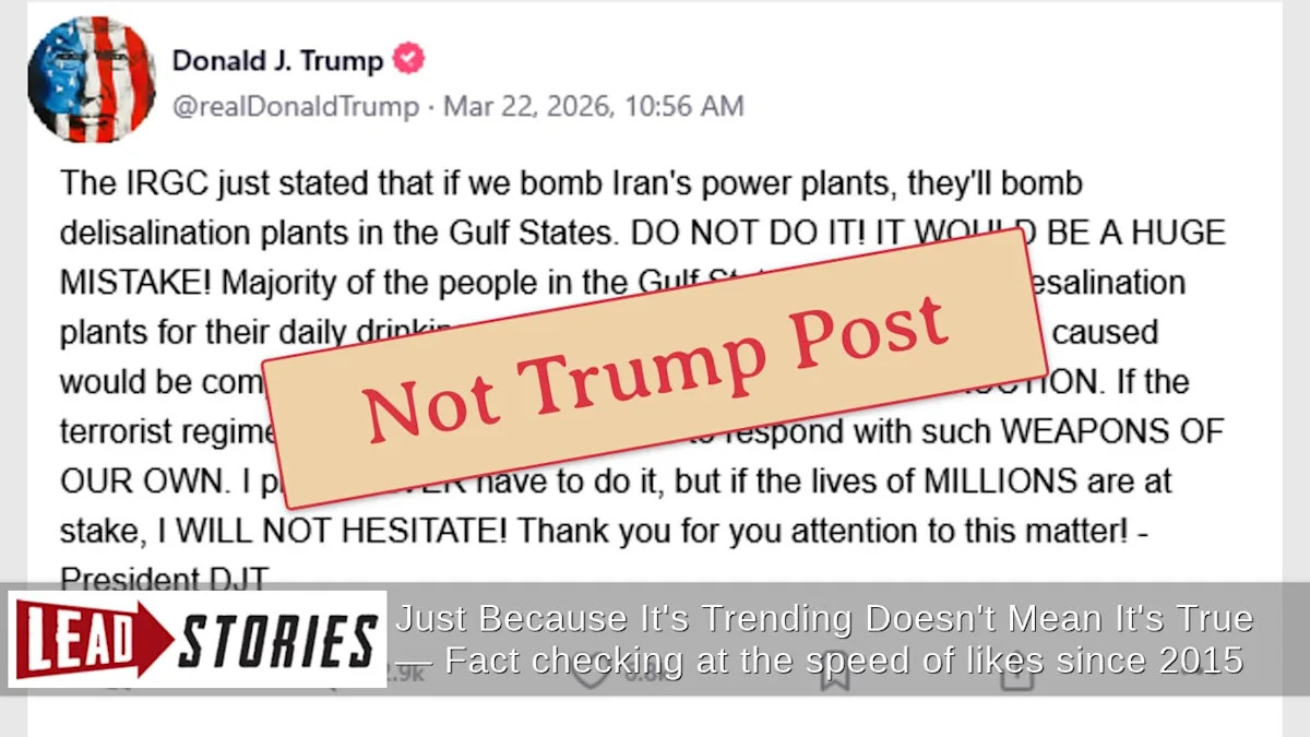 Fact Check: FAKE Screenshot Of Trump Threatening WMD Use Against Iran NOT Real Truth Social Post