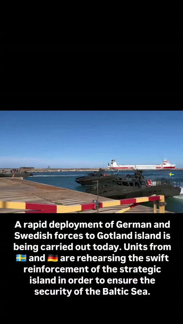 Visualizzazioni: 29.870 · Reazioni: 82 | A rapid deployment of German and Swedish forces to Gotland island is being carried out today. Units from 🇸🇪 and 🇩🇪 are rehearsing the swift reinforcement of the strategic island in order to ensure the security of the Baltic Sea. 📽: @forsvarsmakten #SilverWotan #NATO #försvarsmakten #Military #geopolitica | Swedish Army Veteran